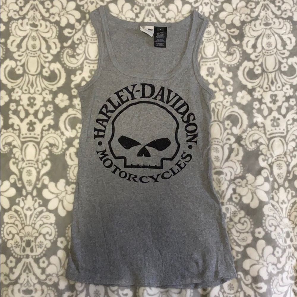 Harley Davidson Willie G Skull Glitter Tank